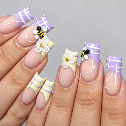 Square press-on nails