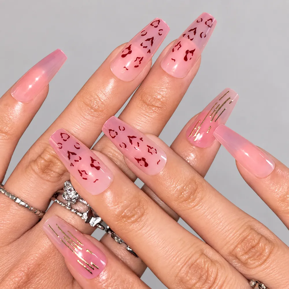Bold Leopard Cat Eye Medium Square Press-On Nails