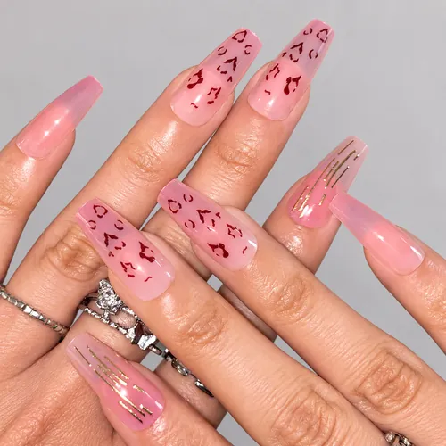 Bold Leopard Cat Eye Medium Square Press-On Nails