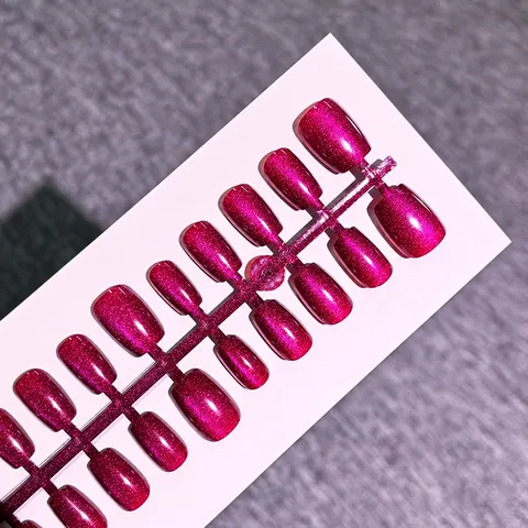 Solid Color Cat Eye Short Press-On Nails design 3