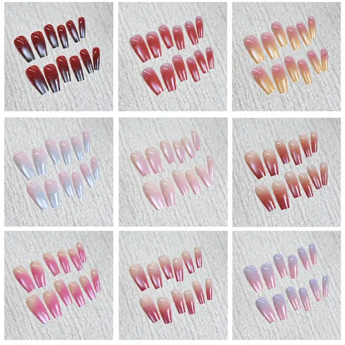 Jelly Ombré Glass-Bead Cat Eye Medium Press-On Nails photo 2