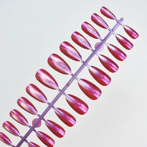 Aurora Solid Cat Eye Almond Press-On Nails photo 3