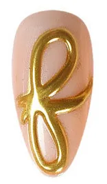 Gold foil press-on nail finish