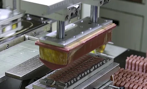 Pad printing at our press-on nail factory