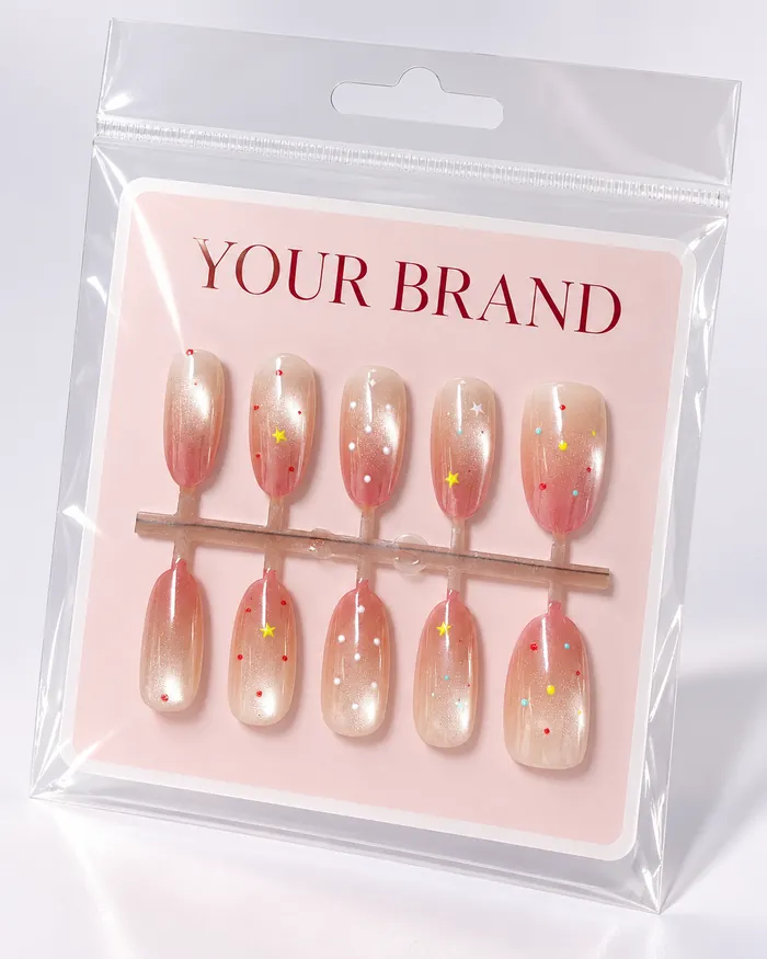 Backing card & sleeve mockup for press-on nails