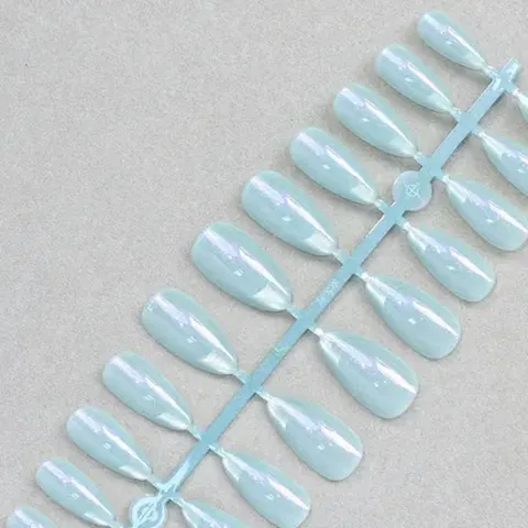 Aurora French Cat Eye Almond Press-On Nails design 1
