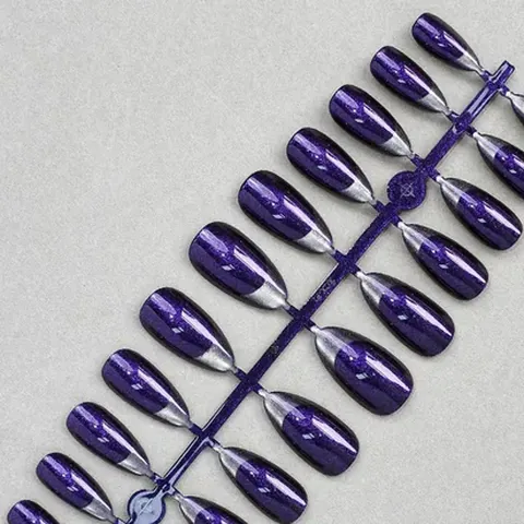 Aurora French Cat Eye Almond Press-On Nails design 9