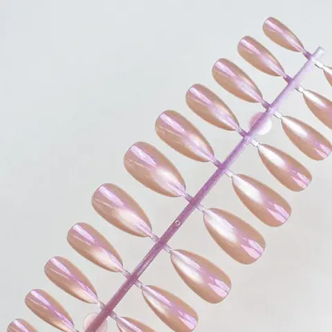 Aurora Solid Cat Eye Almond Press-On Nails design 1