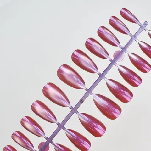 Aurora Solid Cat Eye Almond Press-On Nails design 2