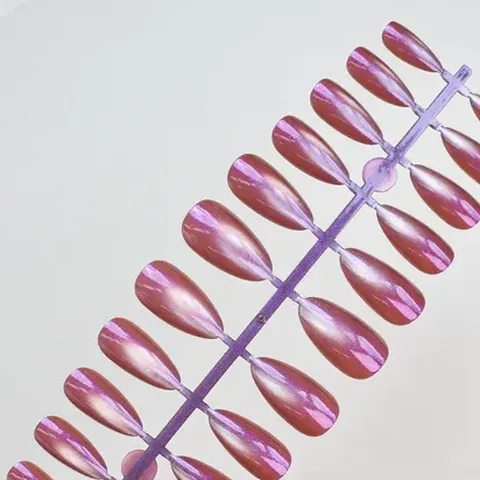 Aurora Solid Cat Eye Almond Press-On Nails design 3