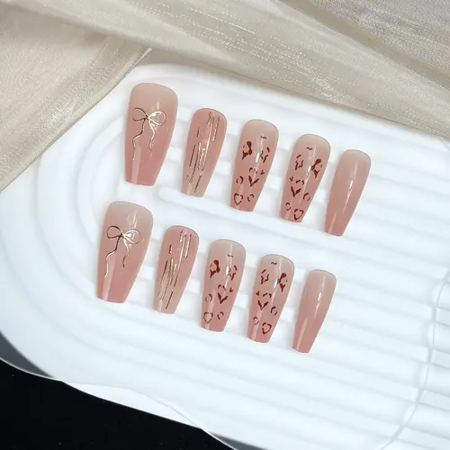 Bold Leopard Cat Eye Medium Square Press-On Nails photo 4