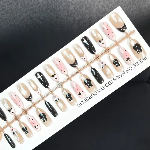 Bunny and Star Blush Cat Eye Medium Oval Press-On Nails photo 4