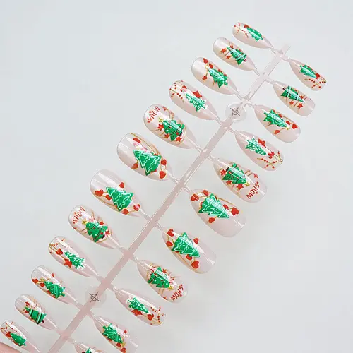 Christmas Tree and Heart Sparkle Cat Eye Press-On Nails photo 4