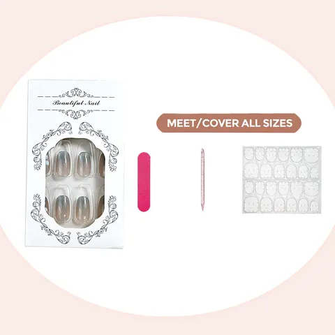Hawaiian Frangipani Blush Ombré 3D Press-On Nails design 10