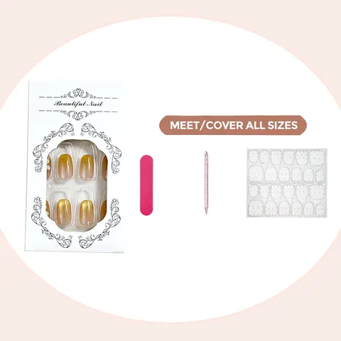 Hawaiian Frangipani Blush Ombré 3D Press-On Nails design 6