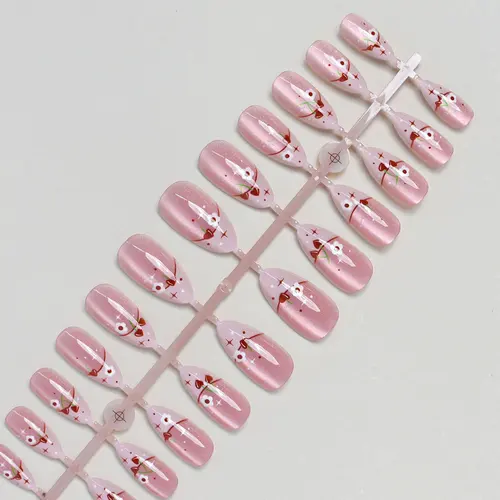 Nude Pink Cherry French Almond Press-On Nails photo 5