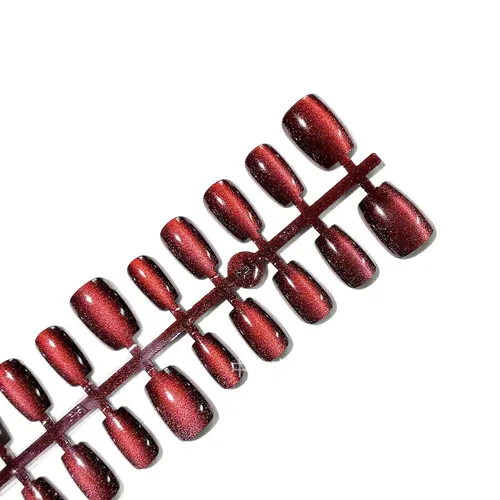 Solid Color Cat Eye Short Press-On Nails photo 5